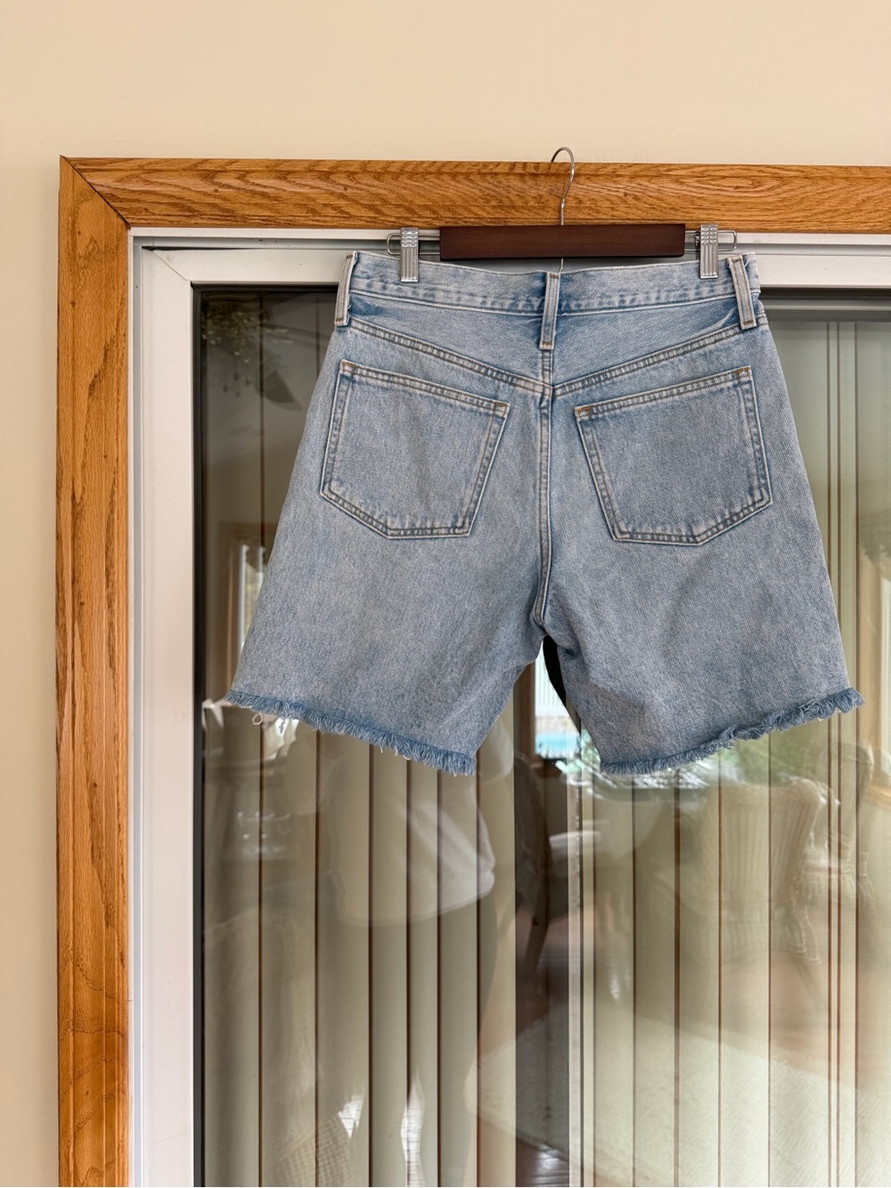 J. Crew Light Blue Denim Jean Shorts with Frayed Hem - Picture 2 of 9